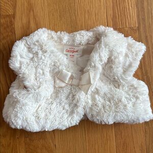 0-3M Cat & Jack Soft White Sleeveless Bolero